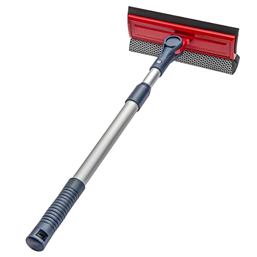 2-in-1 Window Squeegee with Telescopic Extension Pole