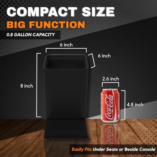 Leakproof Car Trash Can with Anti-Slip Base for Vehicle Storage