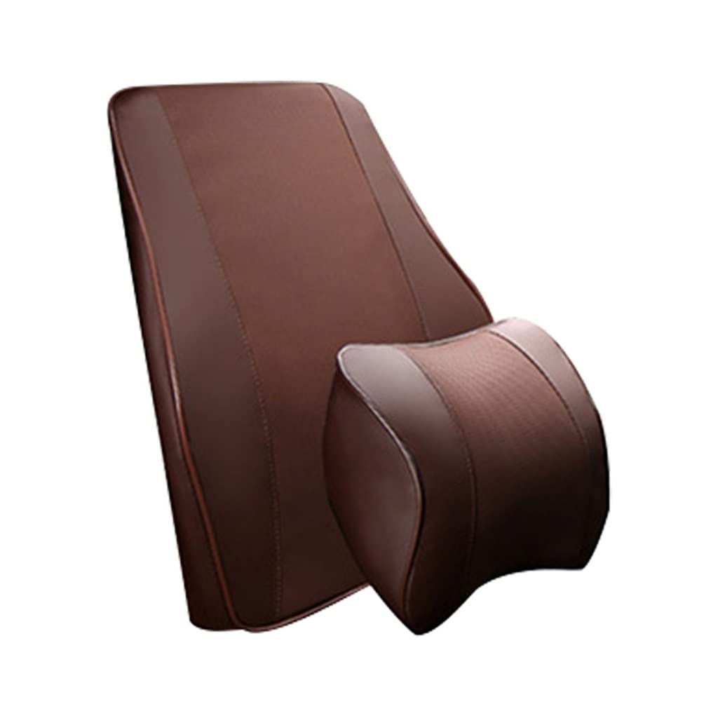 Memory Foam Car Neck Pillow & Lumbar Cushion Set for Comfort