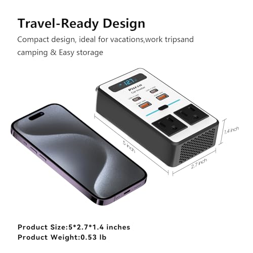 200W Car Power Inverter with AC Outlet, USB-C & USB Charging