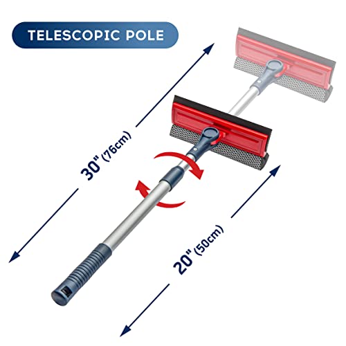 2-in-1 Window Squeegee with Telescopic Extension Pole