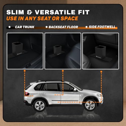Leakproof Car Trash Can with Anti-Slip Base for Vehicle Storage