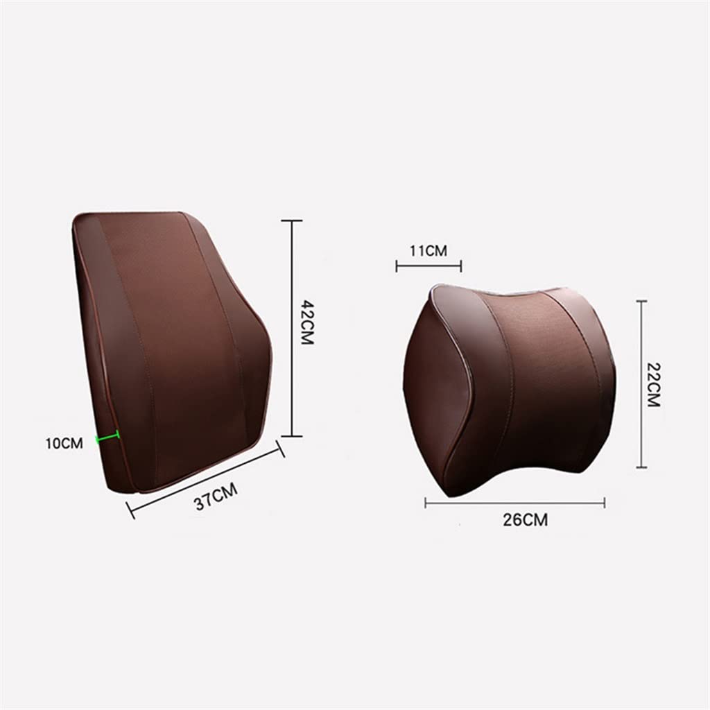 Memory Foam Car Neck Pillow & Lumbar Cushion Set for Comfort