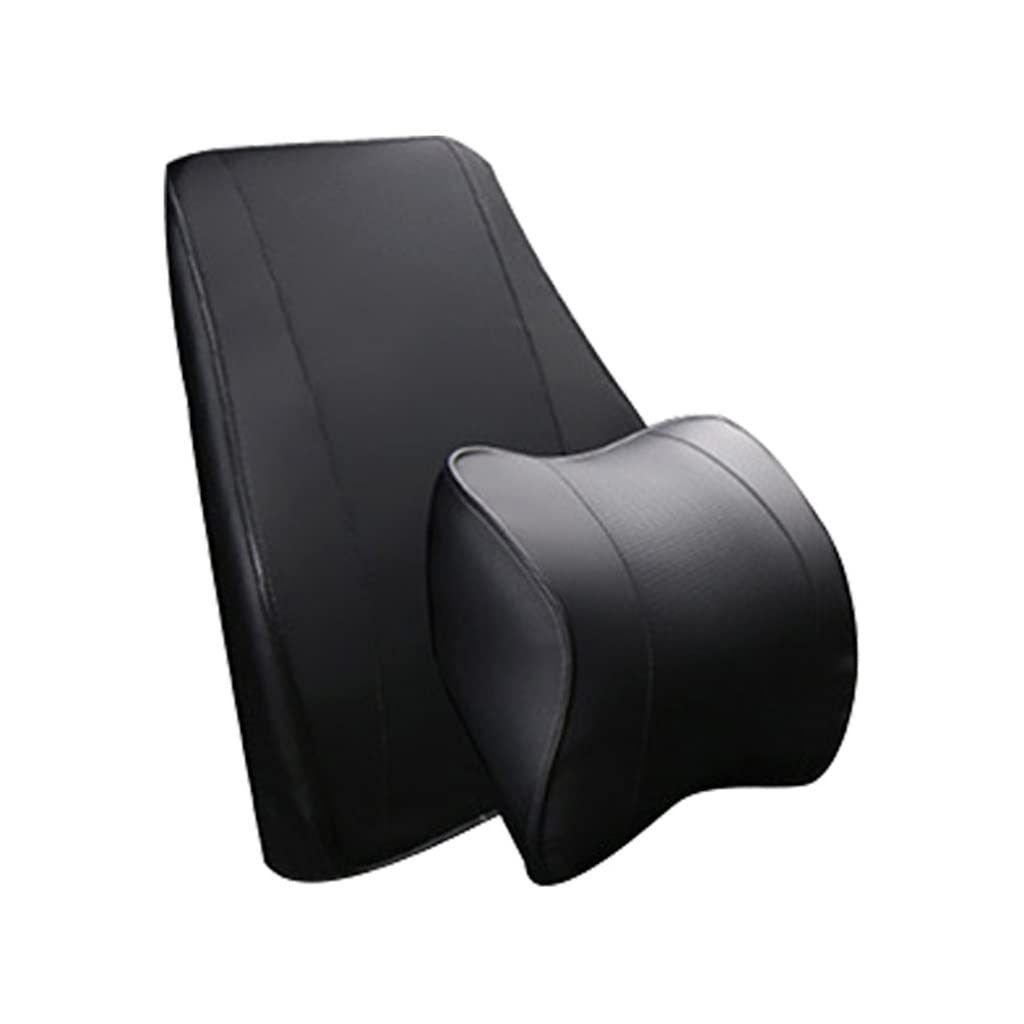 Memory Foam Car Neck Pillow & Lumbar Cushion Set for Comfort