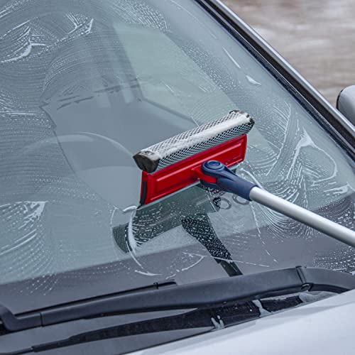 2-in-1 Window Squeegee with Telescopic Extension Pole
