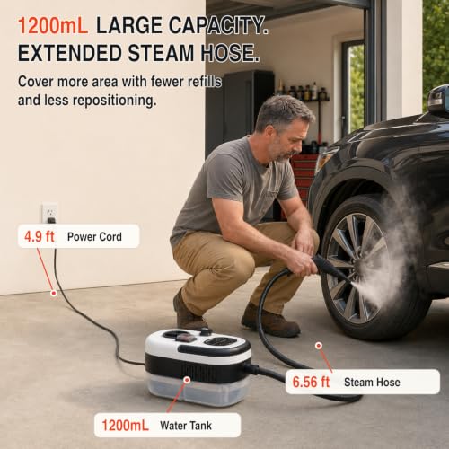 2500W High Pressure Handheld Steam Cleaner, Portable Steamer for Cleaning