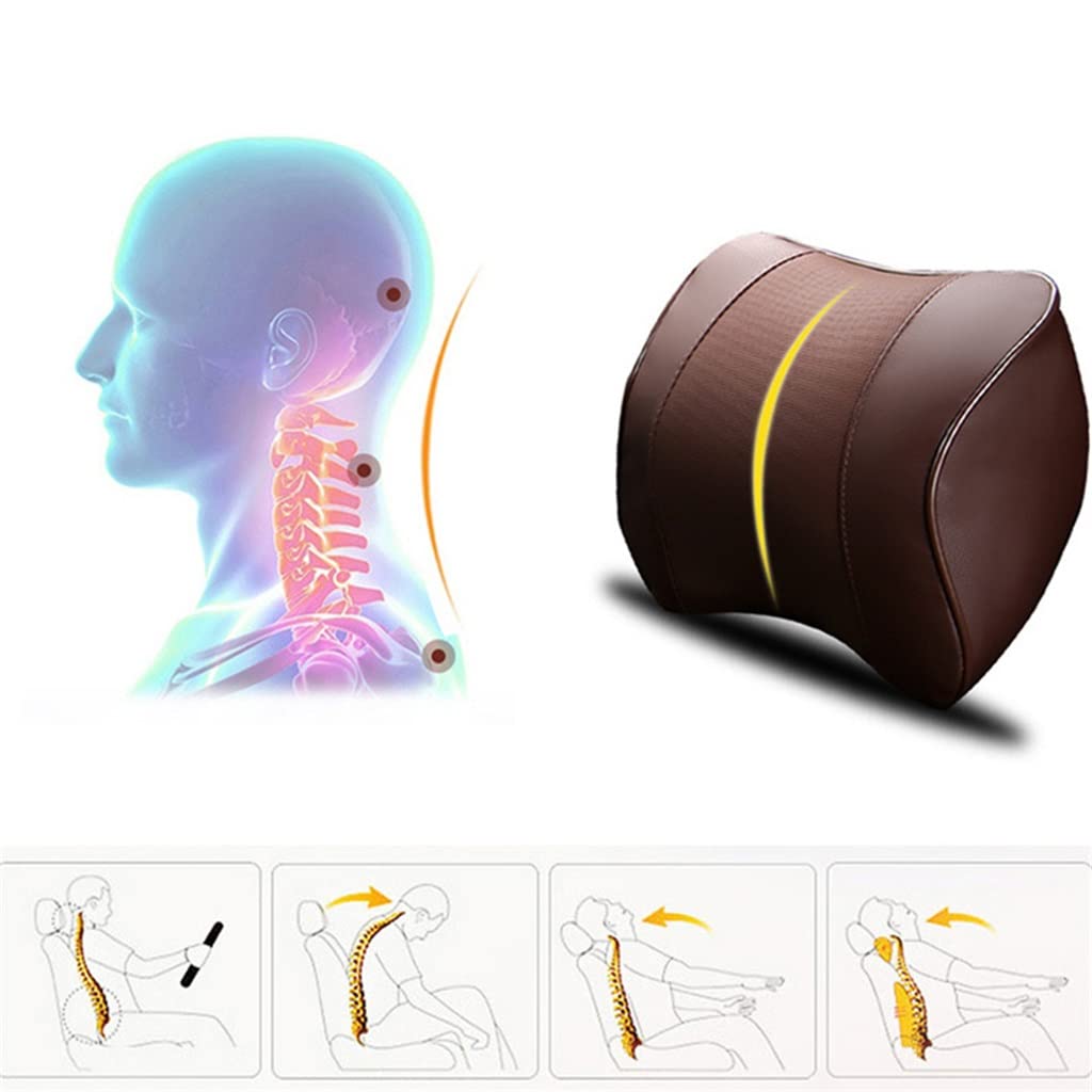 Memory Foam Car Neck Pillow & Lumbar Cushion Set for Comfort