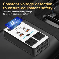 200W Car Power Inverter with AC Outlet, USB-C & USB Charging