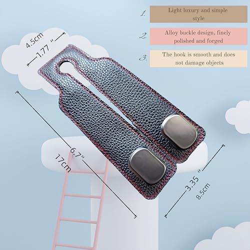 Universal Leather Car Headrest Double Hooks for Bags & Storage