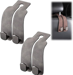 Leather Car Headrest Double Hooks for Bags, Purses & Coats