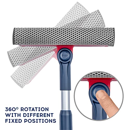 2-in-1 Window Squeegee with Telescopic Extension Pole