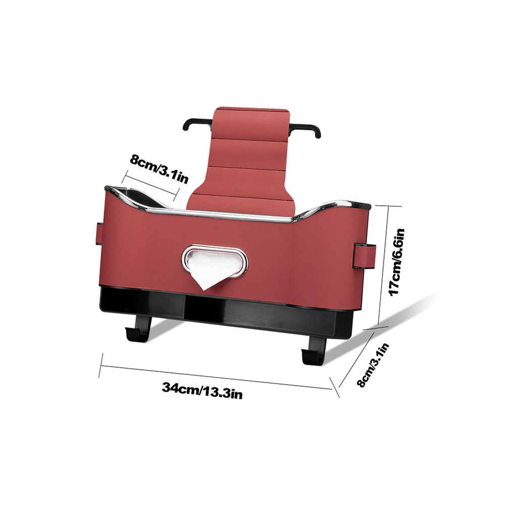 Multifunctional Car Seat Back Organizer with Cup Holder & Tissue Box