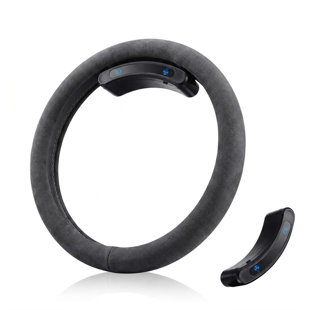 Steering Wheel Cover with Heating Function,Slip-On (No-Sew) Style
