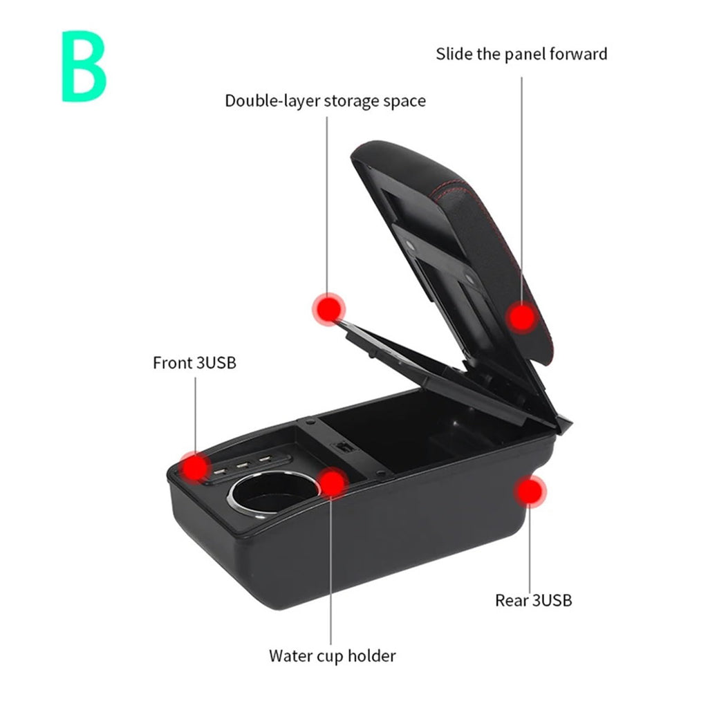 Center Console Armrest Storage Box for Car Interior Organization