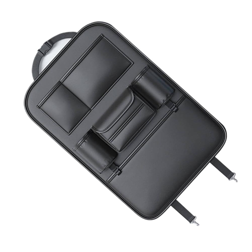Multifunctional PU Leather Car Seat Back Organizer & Kick Mat