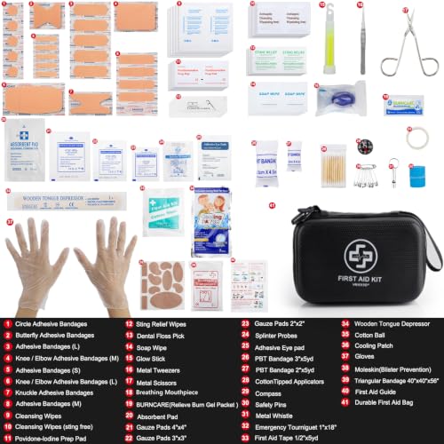 320-Piece Waterproof First Aid Kit for Car, Travel & Outdoor Use