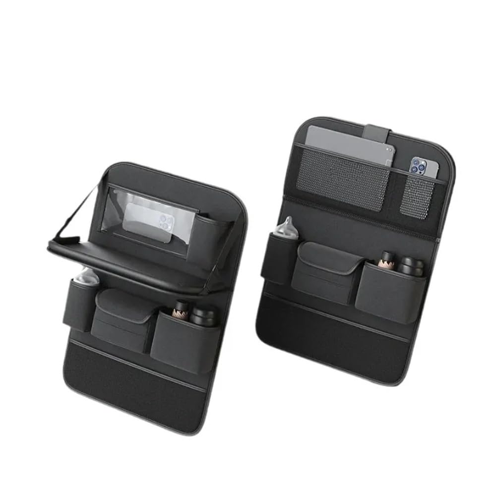 Car Seat Back Organizer with Multi-Pocket Storage & Foldable Tablet Tray