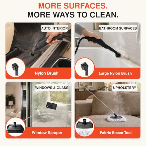 2500W High Pressure Handheld Steam Cleaner, Portable Steamer for Cleaning