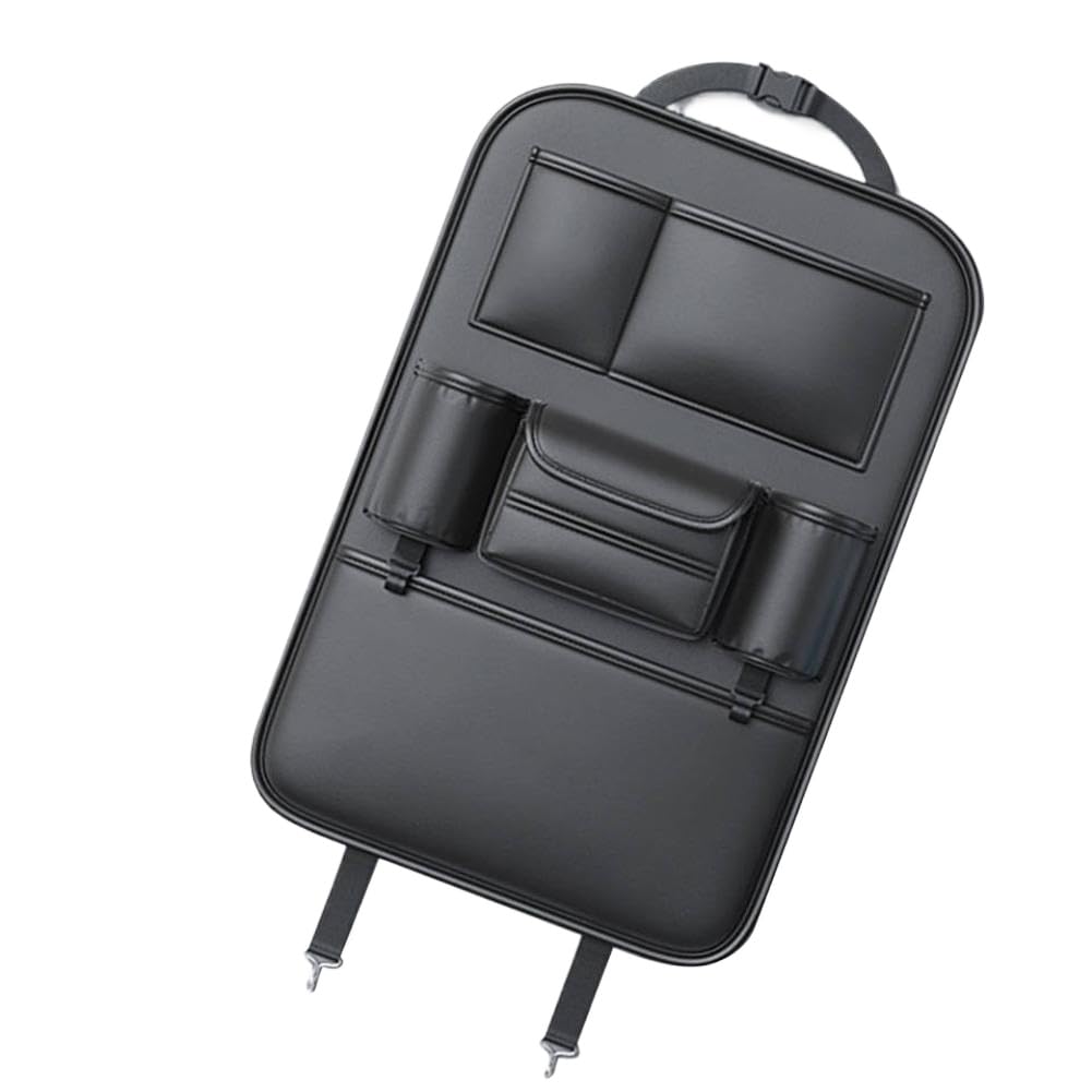Multifunctional PU Leather Car Seat Back Organizer & Kick Mat
