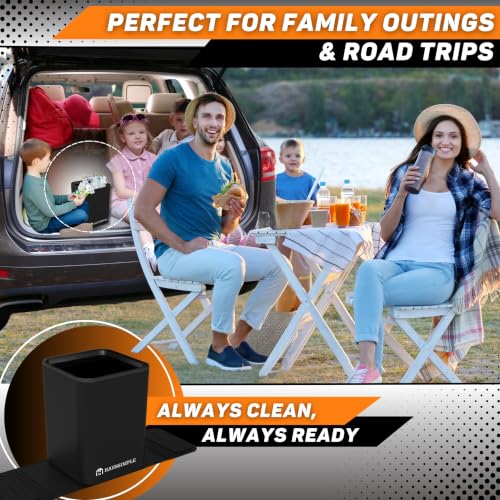Leakproof Car Trash Can with Anti-Slip Base for Vehicle Storage