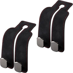 Leather Car Headrest Double Hooks for Bags, Purses & Coats