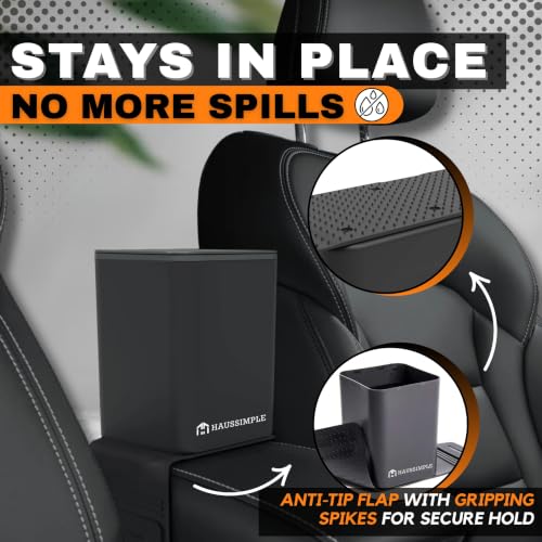 Leakproof Car Trash Can with Anti-Slip Base for Vehicle Storage