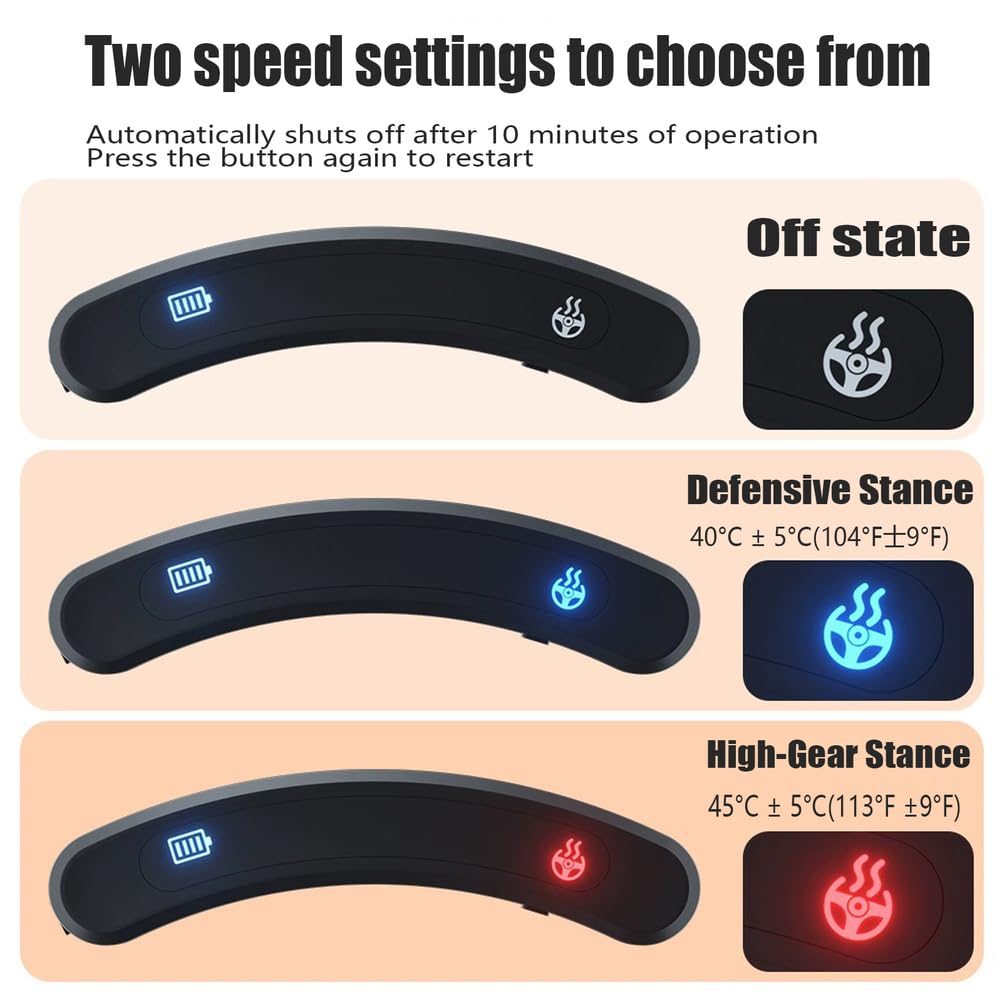Steering Wheel Cover with Heating Function,Slip-On (No-Sew) Style
