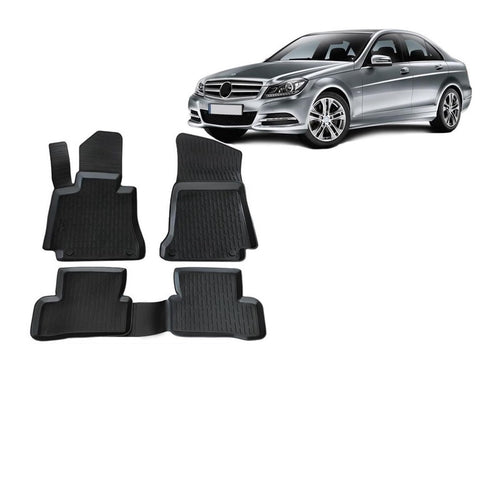 3D Non-Slip Car Floor Mats for Mercedes C-Class W204 2007–2014