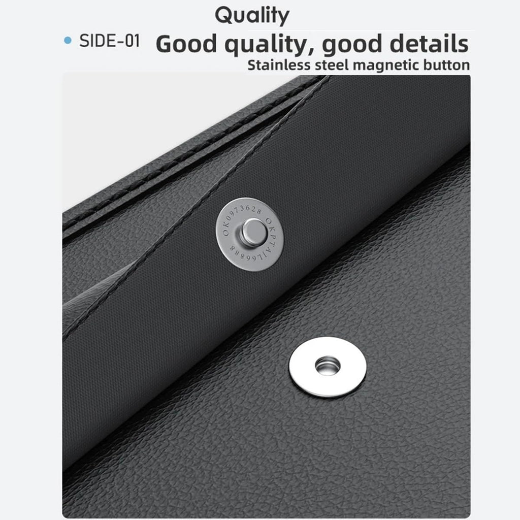 High-Capacity PU Leather Car Seat Back Organizer with Adjustable Storage