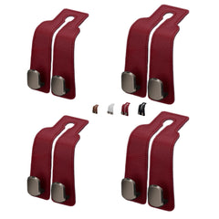 Universal Leather Car Headrest Double Hooks for Bags & Storage
