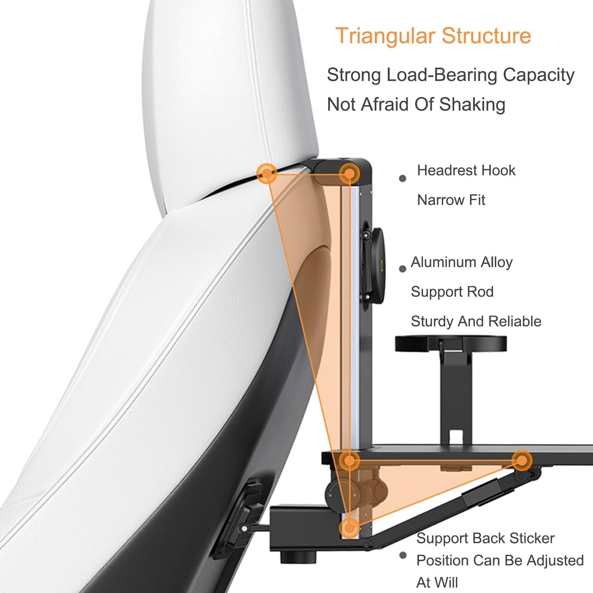 Multifunctional Foldable Car Seat Tray Table with Phone Holder