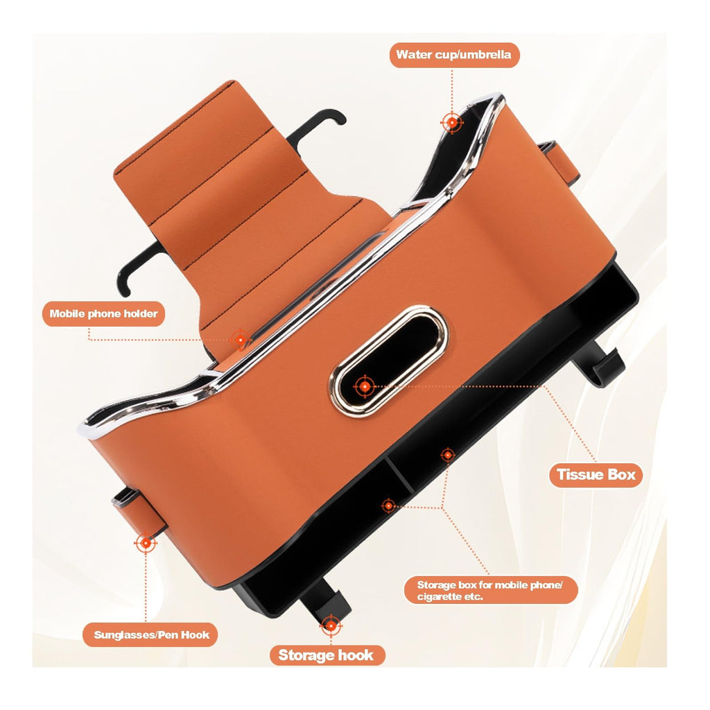 Multifunctional Car Seat Back Organizer with Cup Holder & Tissue Box