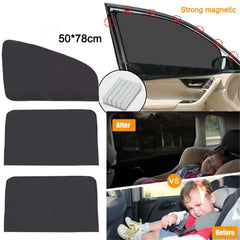 Universal Magnetic Mesh Car Window Sun Shades 4-Pack