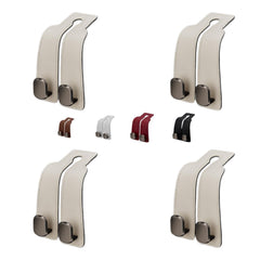 Universal Leather Car Headrest Double Hooks for Bags & Storage