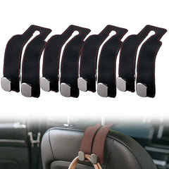 Leather Car Headrest Double Hooks for Bags, Purses & Coats
