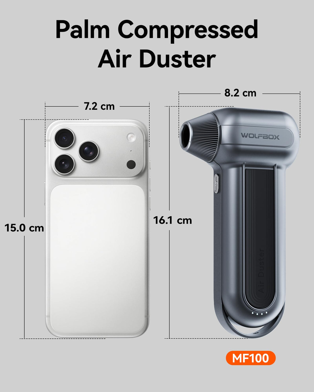 Compressed Air Duster with 150,000 RPM Turbo Fan
