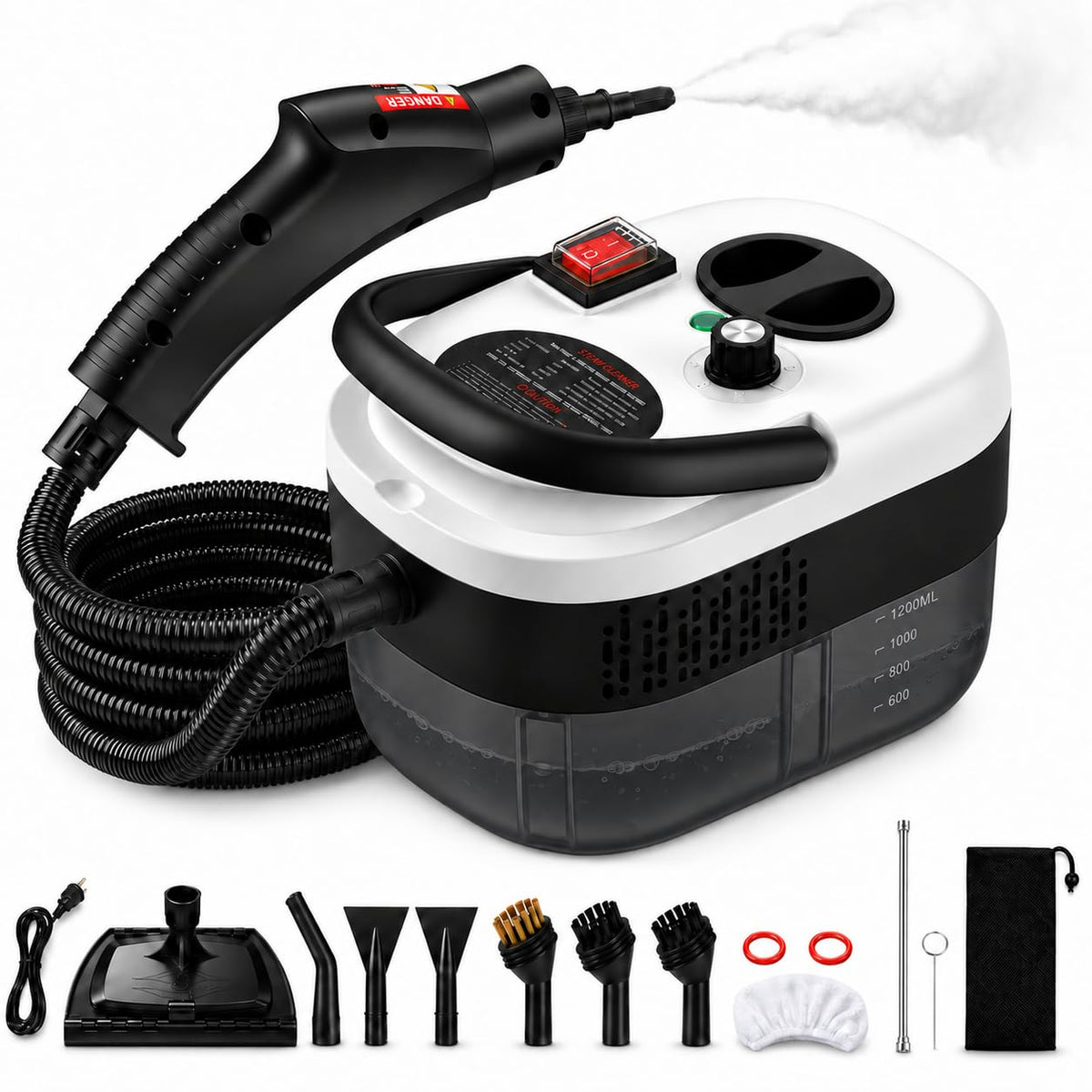 2500W High Pressure Handheld Steam Cleaner, Portable Steamer for Cleaning