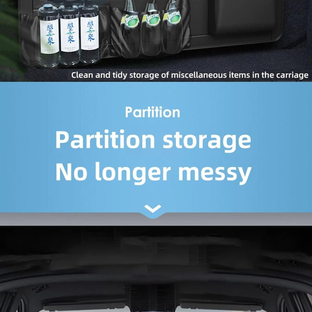 High-Capacity PU Leather Car Seat Back Organizer with Adjustable Storage