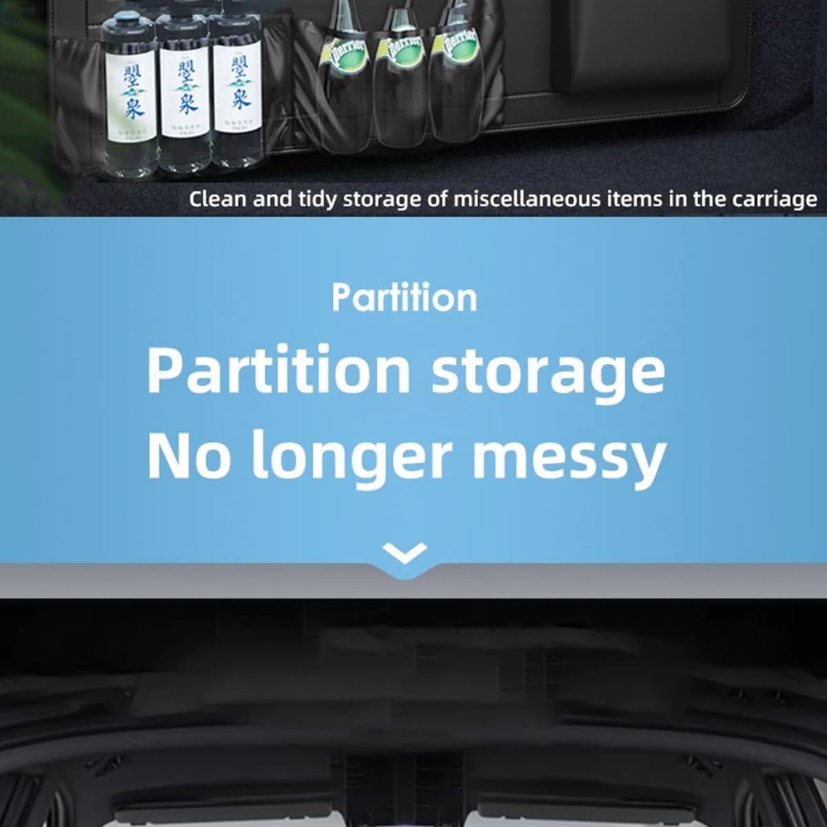 High-Capacity PU Leather Car Seat Back Organizer with Adjustable Storage