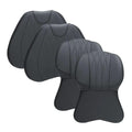Car Pillow Seat Cushion Lumbar Support Neck Nappa Leather(Black F)