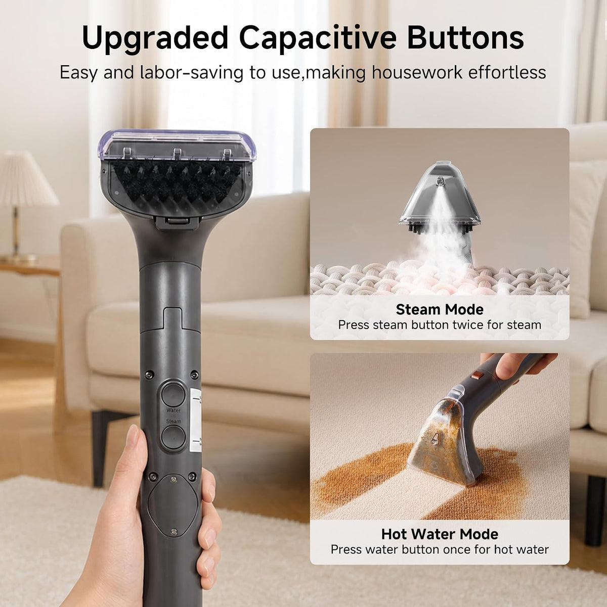 Portable Carpet & Upholstery Steam Cleaner with Hot Water