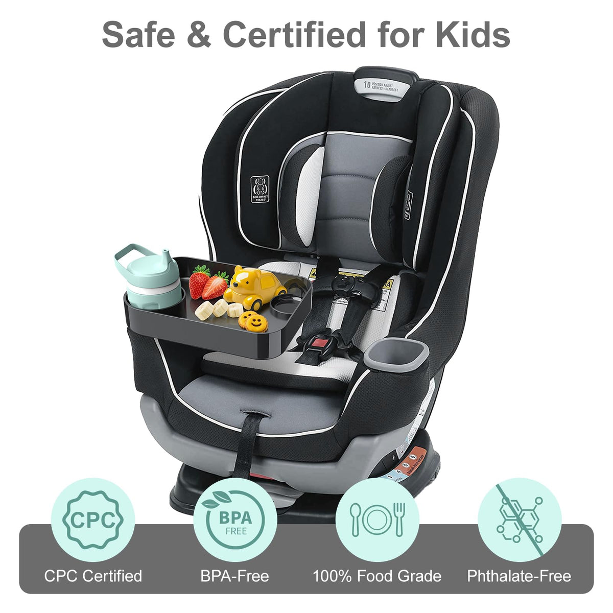 Universal Car Seat Snack Tray for Kids Travel