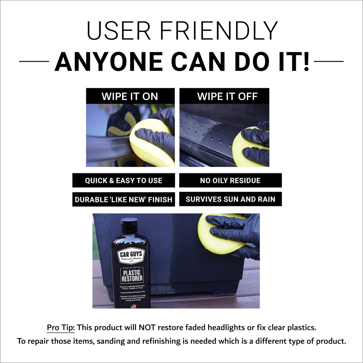 Plastic, Rubber & Vinyl Trim Restorer with Foam Applicator