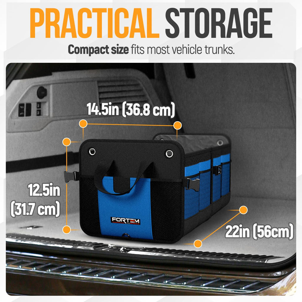 FORTEM Trunk Organizer - Collapsible Car Organizer & Storage Bag for SUVs