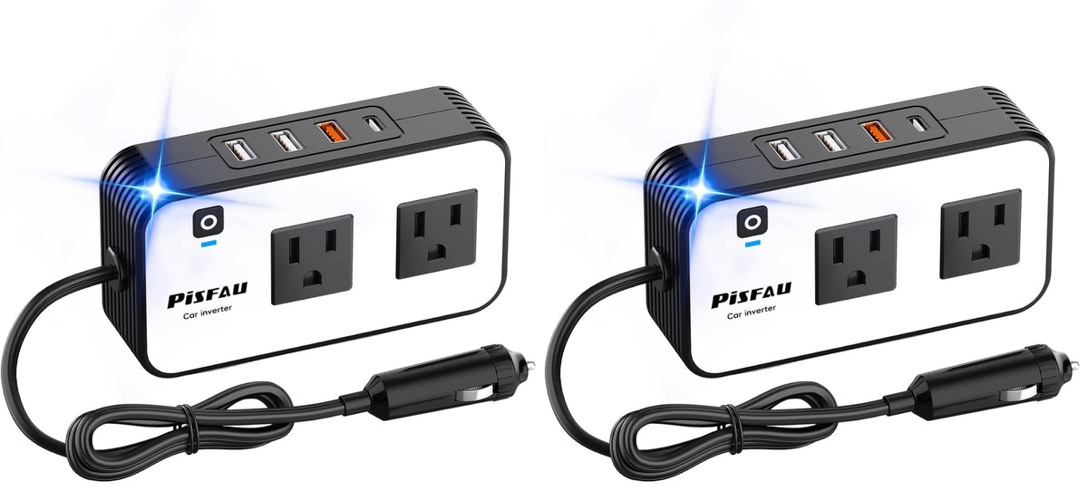 200W Car Power Inverter with AC Outlet, USB-C & USB Charging