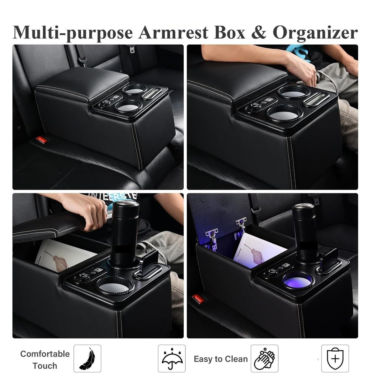 Universal Center Console Armrest Organizer for Front Seat Storage