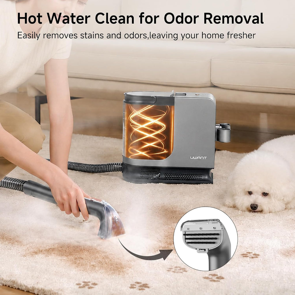Portable Carpet & Upholstery Steam Cleaner with Hot Water