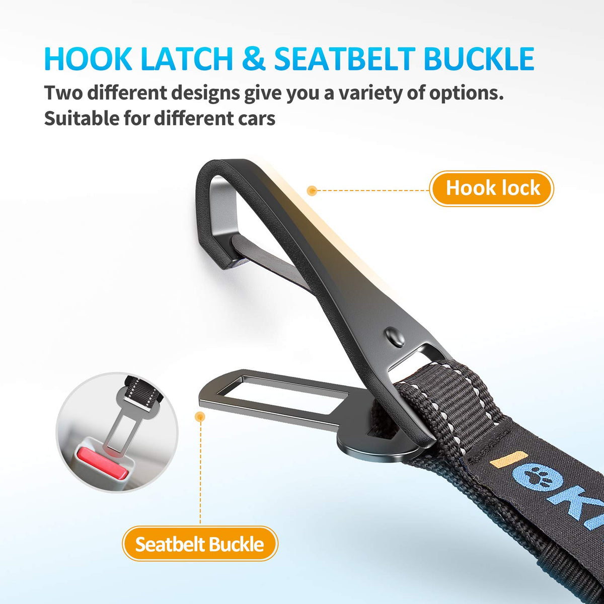 3-in-1 Adjustable Dog Car Seat Belt with Reflective Bungee Harness
