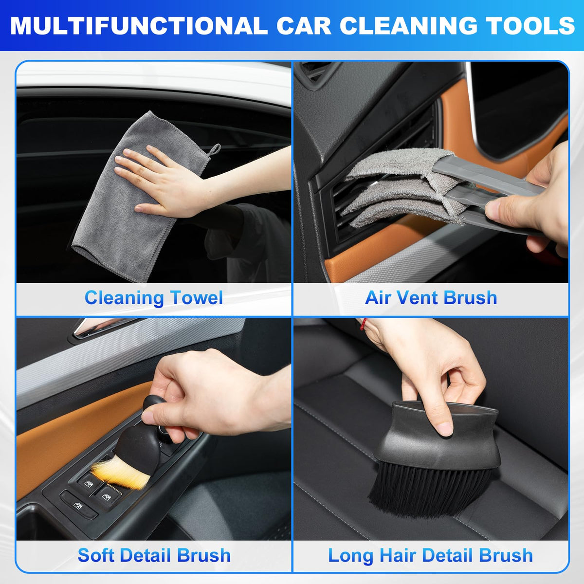 THINKWORK Car Wash Kit, Car Detailing Kit Interior Cleaner