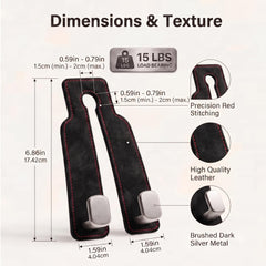 HITRO Car Purse Hook for Headrest, PU Leather Bag Hanger for Car Seat